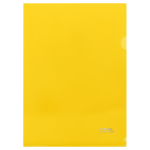 Папка-уголок СТАММ А4, 180мкм, пластик, прозрачная, желтая. ММ-30943, 356785