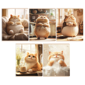 Тетрадь 48л., А5, клетка BG "Cozy cat", выборочный лак. Т5ск48_вл 57629, 382146 ― Кнопкару. Саранск