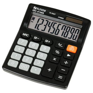 Калькулятор настольный Eleven SDC-810NR, 10 разрядов, двойное питание, 127*105*21мм, черный.339214 ― Кнопкару. Саранск