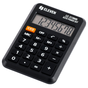 Калькулятор карманный Eleven LC-210NR, 8 разрядов, питание от батарейки, 64*98*12мм, черный.339229 ― Кнопкару. Саранск