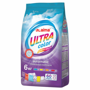 Стиральный порошок автомат 6 кг, LAIMA ULTRA Color, УЛУЧШЕННАЯ ФОРМУЛА, 60 стирок, универсальный, 608538 ― Кнопкару. Саранск