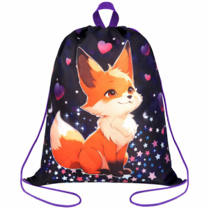 Мешок для обуви BRAUBERG KIDS, с петлей, 42х34 см, "Fairy fox", 273433 ― Кнопкару. Саранск