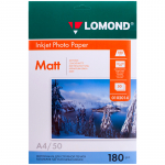 Фотобумага А4 для стр. принтеров Lomond, 180г/м2 (50л) мат.одн. Арт.0102014
