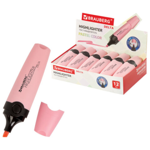 Текстовыделитель BRAUBERG "DELTA PASTEL", ПАСТЕЛЬНЫЙ РОЗОВЫЙ, линия 1-5 мм, 151731 ― Кнопкару. Саранск