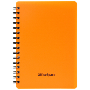 Записная книжка А6 60л., на гребне OfficeSpace "Neon", оранжевая пластиковая обложка.Зк6к60грП_35417, 310421 ― Кнопкару. Саранск