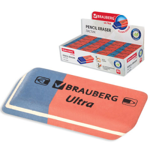 Ластик BRAUBERG "Ultra", 41х14х8 мм, красно-синий, натуральный каучук, 228708 ― Кнопкару. Саранск
