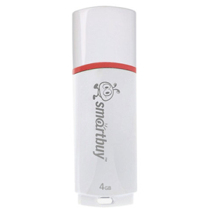 Флеш-диск 4 GB, SMARTBUY Crown, USB 2.0, белый, SB4GBCRW-W. 512770 ― Кнопкару. Саранск