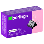 Зажимы для бумаг 25мм, Berlingo, 12шт., черные, картонная коробка. BC1225, 110960