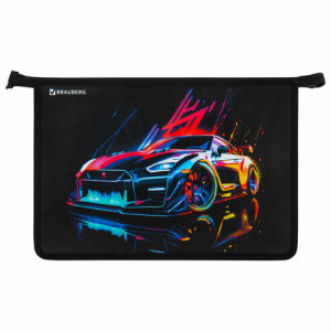 Папка для труда на молнии BRAUBERG А4, 2 отделения, органайзер, "Neon drift", 272213 ― Кнопкару. Саранск