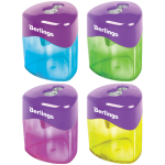Точилка пластиковая Berlingo "DoubleColor" 2 отверстия, контейнер, ассорти. BBp_15009,252132