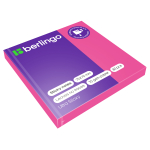 Самоклеящийся блок Berlingo "Ultra Sticky", 75*75мм, 80л., розовый неон. LSn_39203, 270278