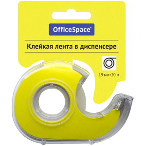 Клейкая лента 19мм*20м, OfficeSpace, прозрачная, в пластиковом диспенсере, европодвес.288236 ― Кнопкару. Саранск