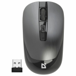 Мышь беспроводная бесшумная DEFENDER Wave MM-995, USB, 3 кнопки+1 колесо-кнопка, оптическая, серая, 52993. 513823