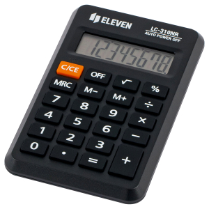 Калькулятор карманный Eleven LC-310NR, 8 разрядов, питание от батарейки, 69*114*14мм, черный.339230 ― Кнопкару. Саранск