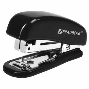 Степлер №10 МИНИ BRAUBERG "Classic", до 12 листов, с антистеплером, черный, 222544 ― Кнопкару. Саранск