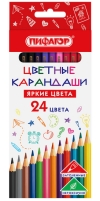 Карандаши цветные ПИФАГОР ЭКО "КЛАССИК", 24 цвета, шестигранные, 182050 ― Кнопкару. Саранск
