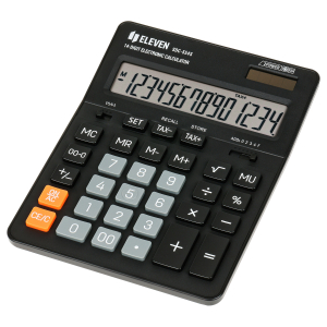 Калькулятор настольный Eleven SDC-554S, 14 разрядов, двойное питание, 155*205*36мм, черный.339207 ― Кнопкару. Саранск