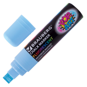 Маркер меловой "POP-ART" ГОЛУБОЙ, 15 мм, стираемый, для гладких поверхностей, BRAUBERG, 151543 ― Кнопкару. Саранск