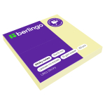 Самоклеящийся блок Berlingo "Ultra Sticky", 75*75мм, 100л., пастель, желтый. LSn_39100,270274