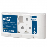 Бумага туалетная Tork "Premium"(T4) 2-слойная, стандарт. рулон, 23м/рул., 8шт., мягкая, тиснение, белая. 120320