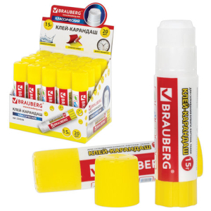 Клей-карандаш BRAUBERG "Смайлики", 15 г, 224338 ― Кнопкару. Саранск