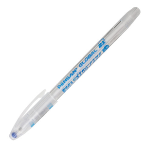 Ручка шариковая масляная PENSAN "Global-21", СИНЯЯ, корпус прозрачный, узел 0,5 мм, линия письма 0,3 мм. 2221,140654  ― Кнопкару. Саранск