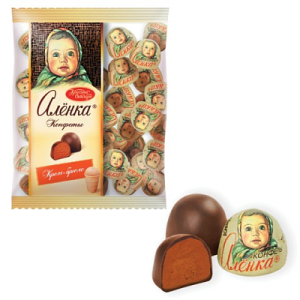 Конфеты шоколадные КРАСНЫЙ ОКТЯБРЬ "Аленка", крем-брюле, купол, 250 г, пакет, КО08238. 620558 ― Кнопкару. Саранск