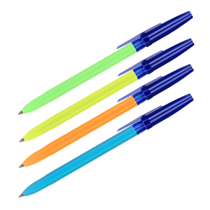 Ручка шариковая СТАММ "Оптима" синяя, 0,7мм, корпус neon, ассорти.РО10,083873 ― Кнопкару. Саранск