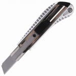 Нож 18мм, серебристый, фиксатор, метал. корпус BRAUBERG "Metallic". Арт.235401