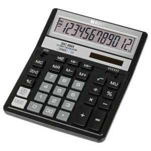 Калькулятор настольный Eleven SDC-888X-BK, 12 разрядов, двойное питание, 158*203*31мм, черный.339222 ― Кнопкару. Саранск