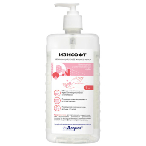 Мыло жидкое дезинфицирующее 1 л ИЗИСОФТ, дозатор. 609140 ― Кнопкару. Саранск