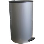 Ведро-контейнер для мусора (урна) Титан, 40л, с педалью, круглое, металл, серый металлик. 268445