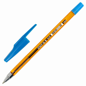 Ручка шариковая STAFF AA-927 ORANGE, СИНЯЯ, корпус тонированный оранжевый, узел 0,7 мм, линия письма 0,35 мм, 144075 ― Кнопкару. Саранск