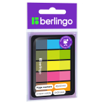 Флажки-закладки Berlingo, 45*12мм, 20л*5 неоновых цветов, в диспенсере. LSz_45101, 155291