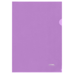 Папка-уголок СТАММ А4, 180мкм, пластик, прозрачная, фиолетовая. ММ-30951, 356789