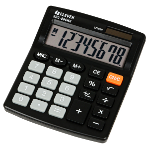 Калькулятор настольный Eleven SDC-805NR, 8 разр., двойное питание, 127*105*21мм, черный.339209 ― Кнопкару. Саранск