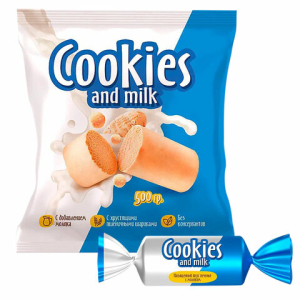 Батончики шоколадные COOKIES AND MILK молочные со сливочным печеньем, 500 г, РНК650. 623676 ― Кнопкару. Саранск