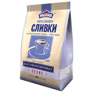 Сливки сухие быстрорастворимые 200 г (~80-85 порций), РАСПАК, гнз001. 620493 ― Кнопкару. Саранск