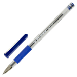 Ручка шариковая с грипом BEIFA (Бэйфа), СИНЯЯ, корпус прозрачный, узел 0,7 мм, линия письма 0,5 мм. AA999-BL, 141739