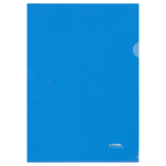 Папка-уголок СТАММ А4, 180мкм, пластик, прозрачная, синяя. ММ-30949, 356788