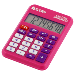 Калькулятор карманный Eleven LC-110NR-PK, 8 разрядов, питание от батарейки, 58*88*11мм, розовый.339228 ― Кнопкару. Саранск