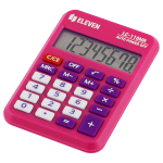 Калькулятор карманный Eleven LC-110NR-PK, 8 разрядов, питание от батарейки, 58*88*11мм, розовый.339228