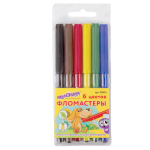 Фломастеры ЮНЛАНДИЯ 6 цветов, "УРОКИ РИСОВАНИЯ", вентилируемый колпачок, ПВХ. 151414