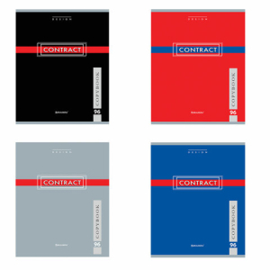 Тетрадь А5, 96 л., BRAUBERG, скоба, клетка, обложка картон, "CONTRACT", 400523 ― Кнопкару. Саранск