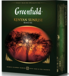 Чай GREENFIELD "Kenyan Sunrise" черный кенийский, 100 пакетиков в конвертах по 2 г, 0600-09. 620389
