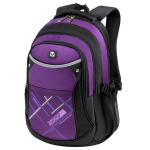 Рюкзак BRAUBERG HIGH SCHOOL универсальный, 3 отделения, "Мамба", черный/фиолетовый, 46х31х18 см. 225525