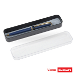 Ручка шариковая Luxor "Venus" синяя, 0,7мм, корпус синий/золото, кнопочный механизм, футляр. 1647,338402