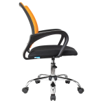 Кресло оператора Helmi HL-M95 R (695) "Airy", СН, спинка сетка оранжевая/сиденье ткань TW черная, пиастра. 348712