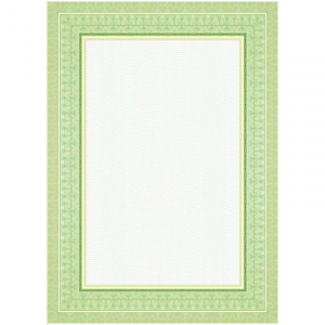 Сертификат-бумага А4, 20 шт/уп,  рамка зеленая волна. Арт.1525485 ― Кнопкару. Саранск