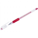 Ручка гелевая Crown "Hi-Jell Grip" красная, 0,5мм, грип. HJR-500RB,215632